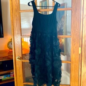 Anthropologie Black floral dress